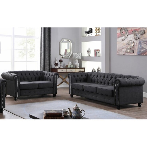 Kelly Clarkson Home Couch Set in Dark Grey - Picture 4 of 4